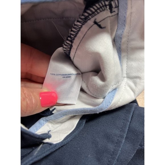 LANDS END - Mens Sz 33- Traditional Fit, Navy Blue, Flat Front Chino Sho… - Picture 6 of 6